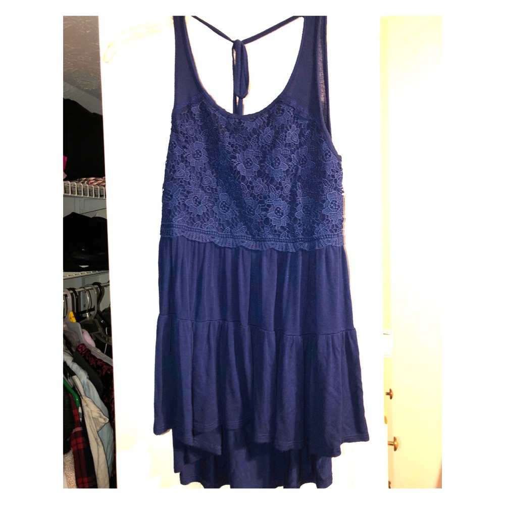 Navy blue lace tank top